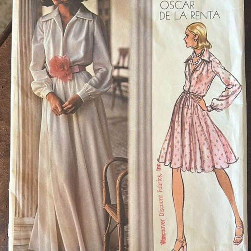 Vintage 1973 Vogue 2880 Oscar de la Renta Misses Evening Dress Pattern